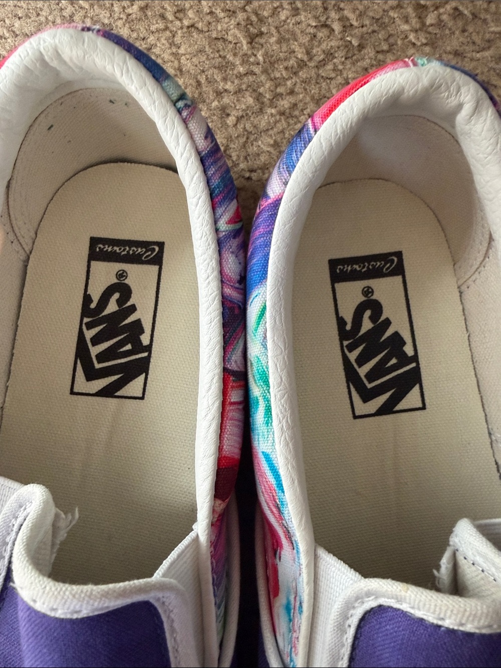 Vans Slip-On Sneakers in Purple with custom “water color” inspired trim - Picture 5 of 6
